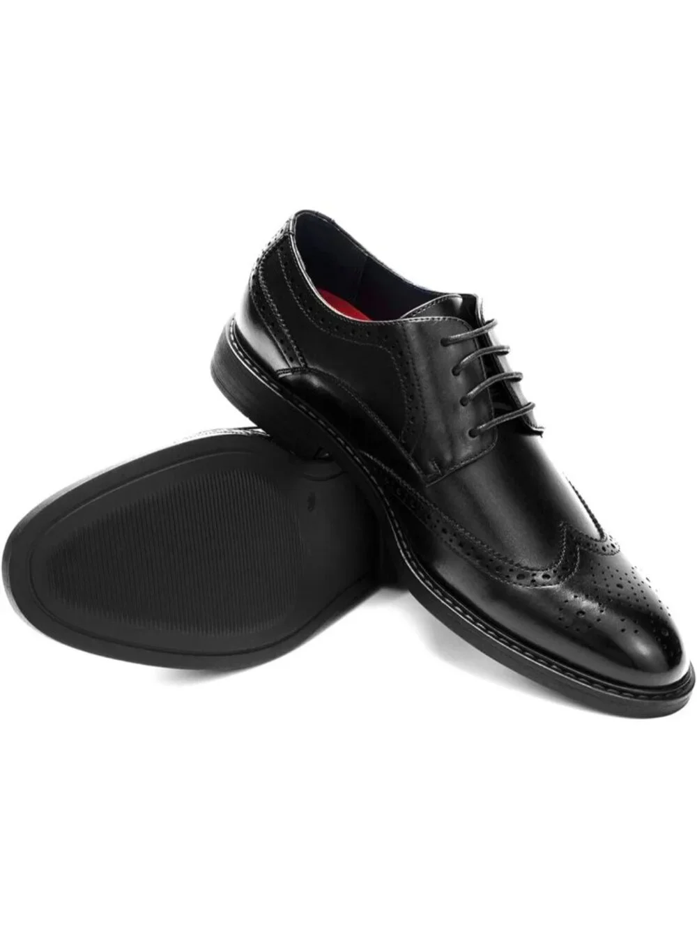 Men's Black Oxford Business Formal Dress Rubber Casual Important Leather Shoes